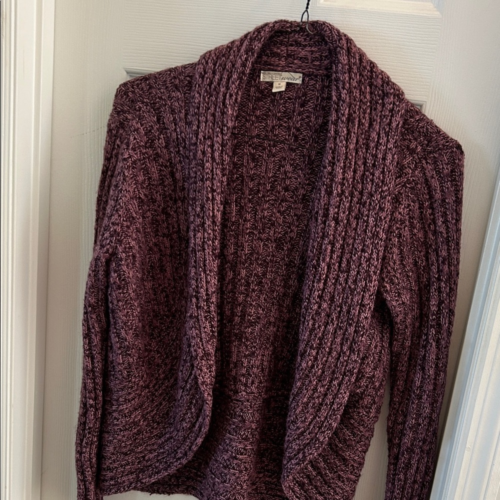 New York & Company Burgundy Cardigan Sweater